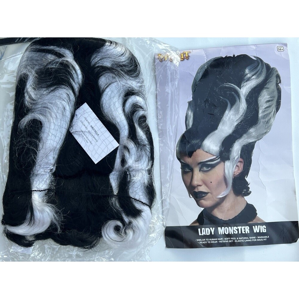 2011 Bride of Frankenstein's Lady Monster Black and White Wig Amy Winehouse Look
